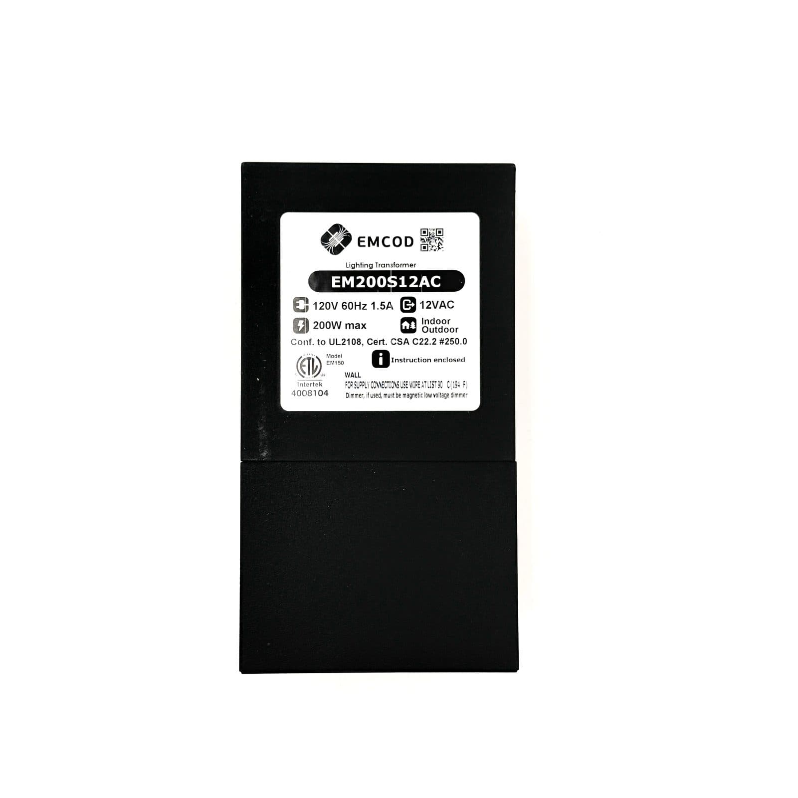 150-600W 12VAC Black Dimmable Transformer